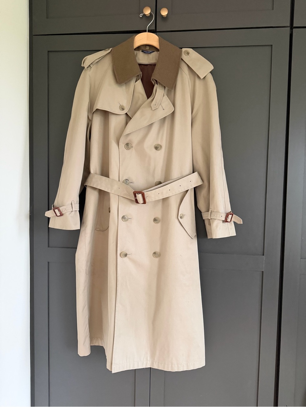 Vintage Stafford All-Weather Trench Coat with Removable Wool Collar & Liner 42
